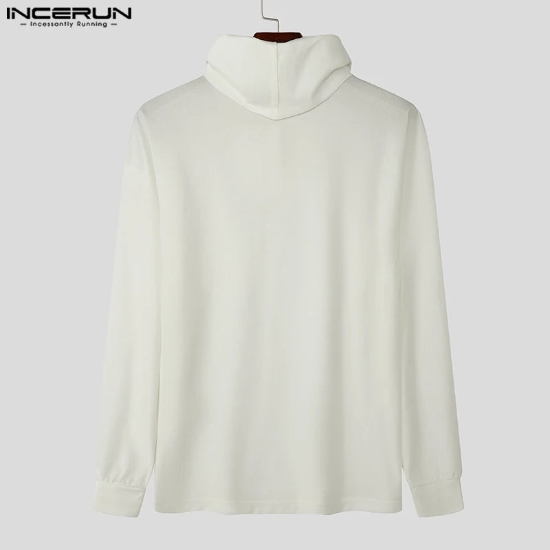 Fashion Casual Style Tops Incerun New Mens Pile Collar Design Hoodies