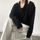 Anime Aesthetic piece – Mens Double Layer Irregular Casual Tops Genderless 2024 Spri
