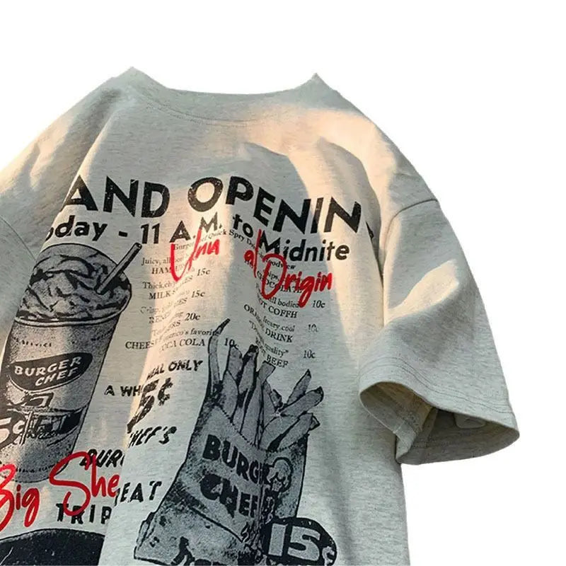 Cyberpunk Tribal flame – Pure Cotton American Trendy Brand Burger Fries Printed Short
