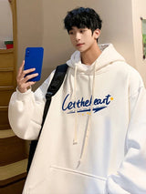 Autumn Letter Print Hoodie Fashion Men Harajuku Aesthetic Pullover Hoo