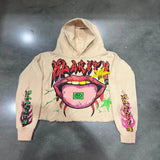Streetwear oversized hoodie with urban graphic prints