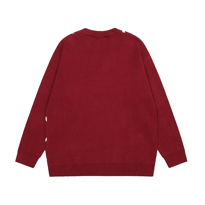 hip hop harajuku spider web pattern knitted sweater unisex pullover streetwear winter casual loose sweater warm jumper knitwear - trendy hip hop fashion hoodie, urban fashion pullover, 2025 streetwear drop