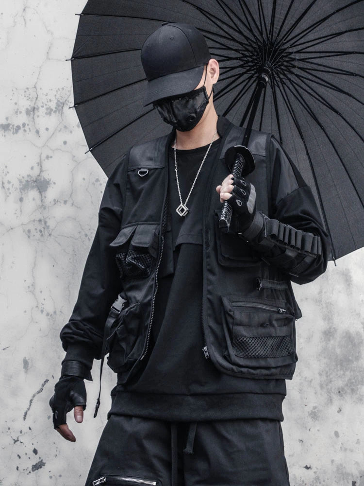 graphic outerwear featuring hip hop loose vest sportswear men casual cargo waistcoat with pockets military jacket coat streetwear tactical vests sweatshirts design – premium quality jacket for men