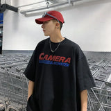 Vaporwave Chrome logo – American Retro Simple Five Quarter Sleeve Trendy Letter Prin
