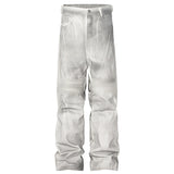 hi street dirty tie dye baggy jeans men pleated loose white straight jeans trousers luxury designer oversized denim pants unique jeans style 530