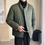Winter Leather Jacket Men Korean Streetwear Fashion Loose Casual Business Retro Leather Padded Cotton Parkas Jacket Warm Coat