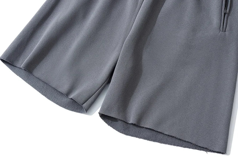 Good Quality New Kanye West Shorts High Street Chaopai Heavyweight Curled Edge Oversized Motion Casual Breeches