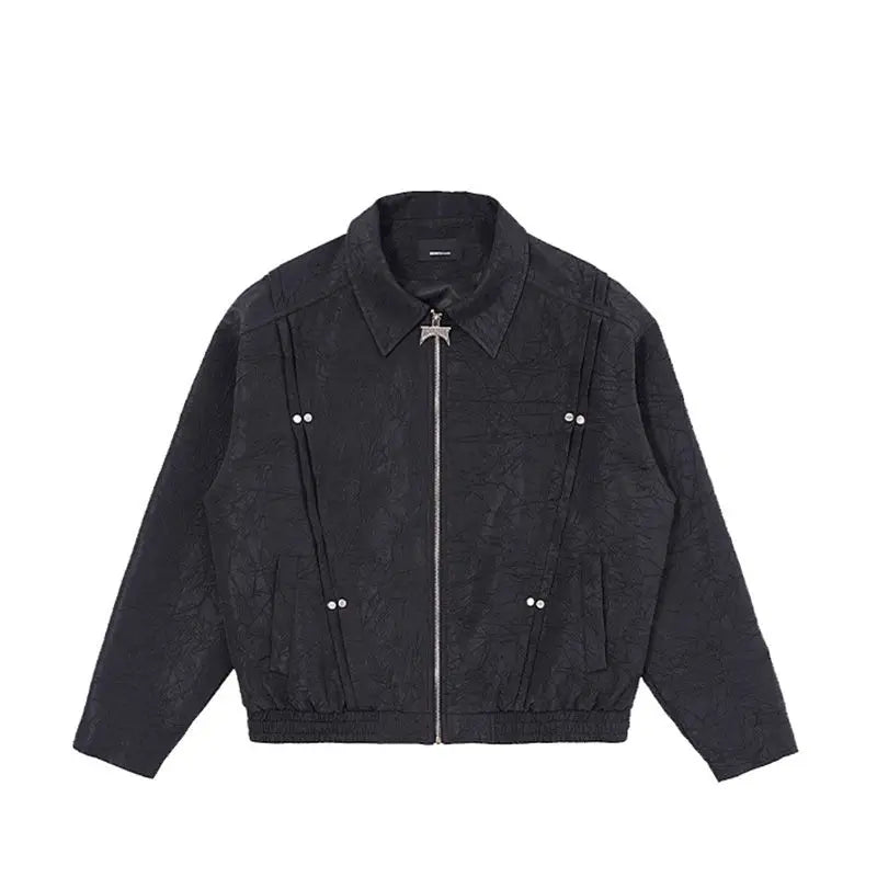 American Vintage Niche Lapel Jacket Men Spring And Autumn Pleated Desi