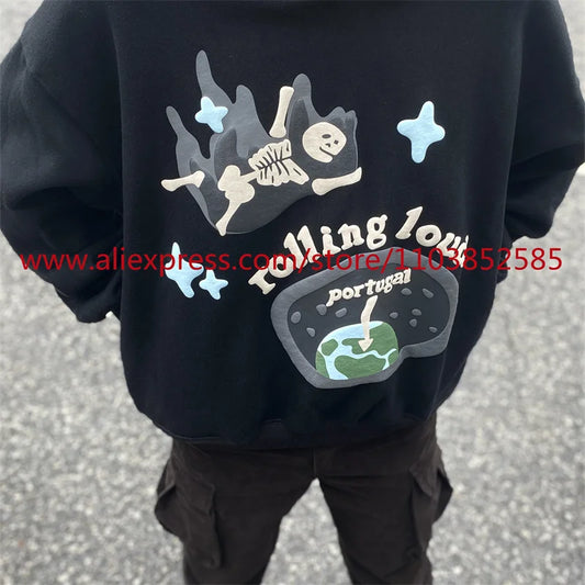2024 New Autumn Winter Vintage Velvet Hoodie Long Sleeve American Heav