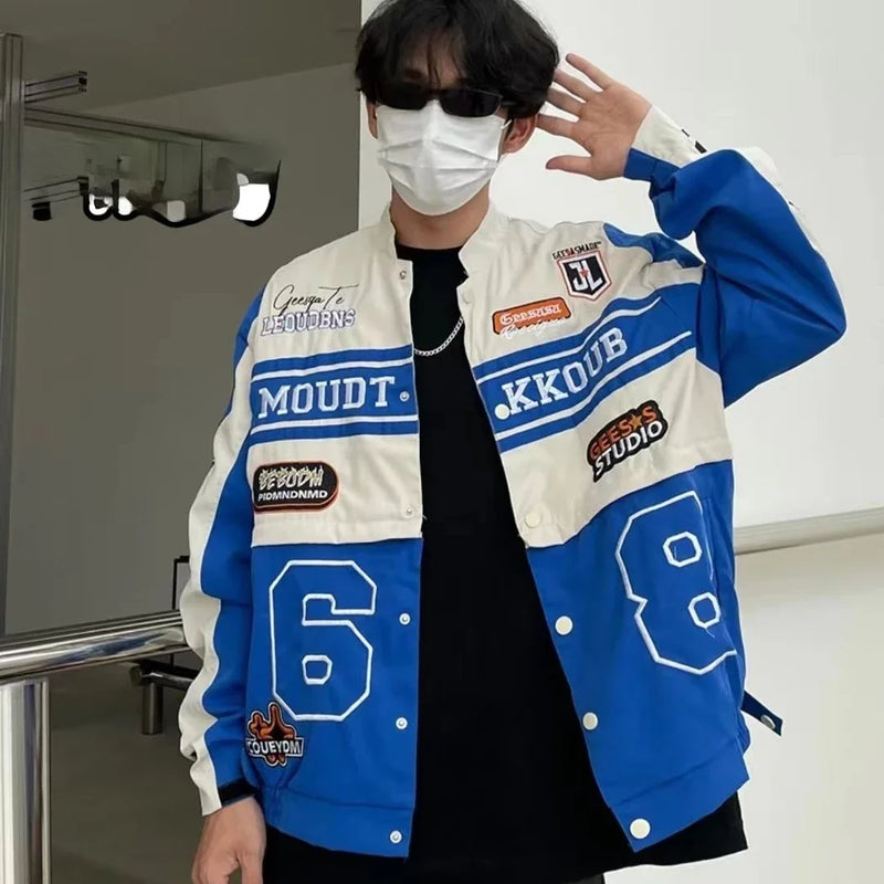 Leather Panel Streetwear Jacket Daily Fit Staple