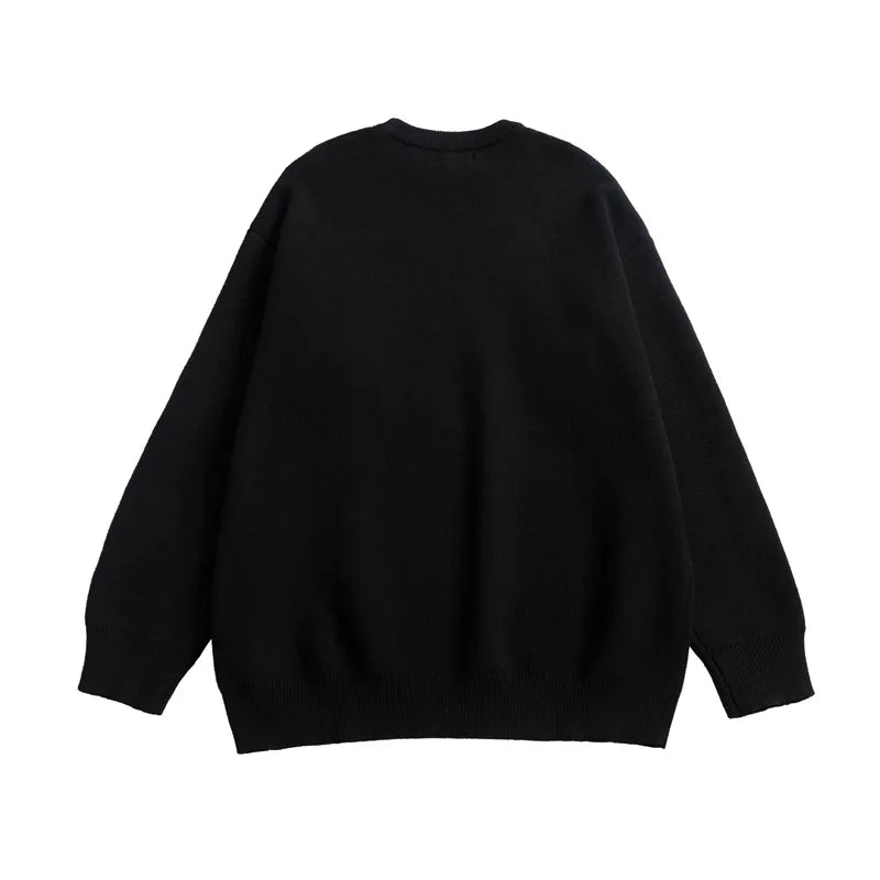 hip hop knitted sweater men winter o neck anime spider web pattern pullover streetwear casual loose sweater warm jumper knitwear - anime inspired graphic hoodie, bold artwork streetwear hoodie, 2025 streetwear drop