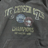Baggy rapper-style hoodie with oversized street graphics