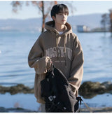 Spring and Autumn Trendy Hip Hop American High Street Men and Women Retro Letter Printed Hoodie Couple Loose Casual Top y2k