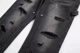 high street distressed black hole washed destroyed jeans casual ripped logging pants straight wide leg denim pants for men unique jeans style 93