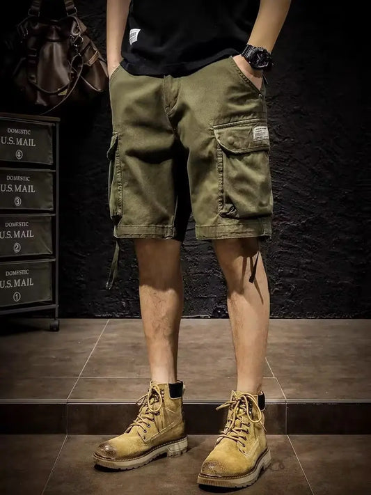 Man Cargo Shorts 2024 Summer Men's Fashion Cotton Casual Loose Japanese