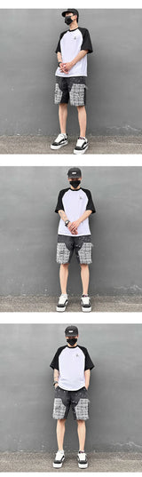 ripped holes patchwork denim jeans shorts mens high street straight short jeans hip hop streetwear casual short joggers pants unique joggers style 739