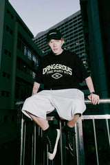 Harajuku Aesthetic piece – Japanese Loose Turtleneck Mens Printed Short Sleeved T Shirt