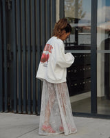 Grunge Y2K T-Shirt – Oversized Skull Cross and Flame Blur