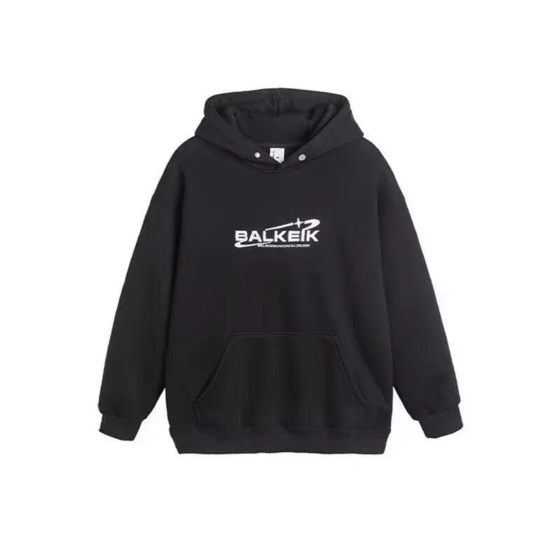 Layered Streetwear Knit Top – Winter Letter Embroidered Baggy Hoodies For Men Y2K Vintage Streetwear Hooded Sweatshirt Hip Hop Fashion Fleece Pullover Hoody | Zip Knit Drop #198