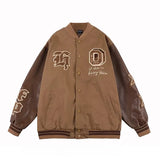 checkered varsity coat, layered streetwear look, trendy