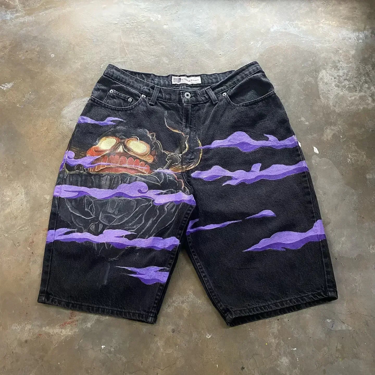 popular casual rem print sweatpants fashion y2k baggy jeans wide leg denim shorts pants harajuku streetwear trouser men clothing unique joggers style 4939