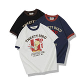 Cyberpunk Oversized shirt – Summer Mens Short Sleeved 230G New Retro Letter Print Casual