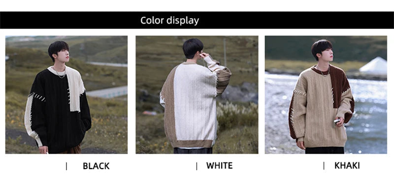 varsity graphic knit, unisex street look, trendy streetwear apparel for men and women