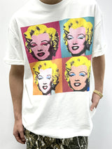 sadcore graphic tee featuring vintage summer monroe portrait print streetwear hip pop style high street white tops t shirt