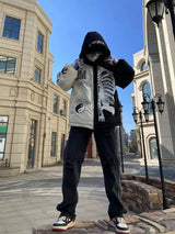 rainbowtouches mens winter parka jacket skeleton print streetwear outwear harajuku padded hooded loose warm coat unisex nan f - variant style 7f2c52 for streetwear fashion