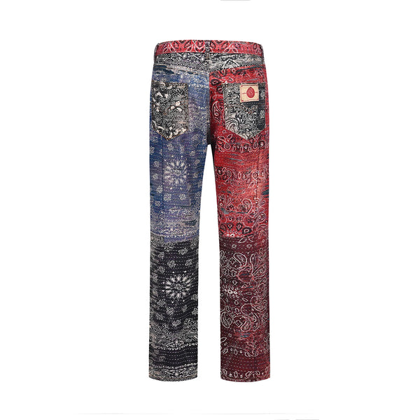 2023 brand new classic paisley west coast crips bloods jeans cotton denim pants comfort casual jeans size 29 36 488 urban skinny jeans
