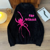grunge knit sweater with heavyweight fabric, layered urban look for cold weather, street fashion menswear trend for seasonal 