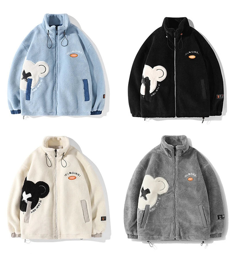 rainbowtouches mens jackets high street fashion cashmere coat autumn and winter loose printing plush for warmth unisex nan st - variant style 0b002b for streetwear fashion