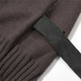 leather varsity streetwear knit with bold stitching, fall/winter pullover for urban outfits, men’s streetwear clothing piece 