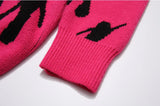 fashion knitted sweater unisex harajuku anime pattern sweaters casual pink color pullover streetwear sweaters jumpers knitwear streetwear fashion hoodie, Y2K vintage urban hoodie, unique limited edition hoodie