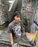 vaporwave streetwear top featuring old school 90s vintage retro printing high street streetwear cotton casual loose tops t shirt