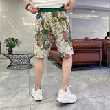new flowers design summer running shorts drawstring loose dry gym sports short casual beach pants workout fitness sweatpants streetwear sweatpants