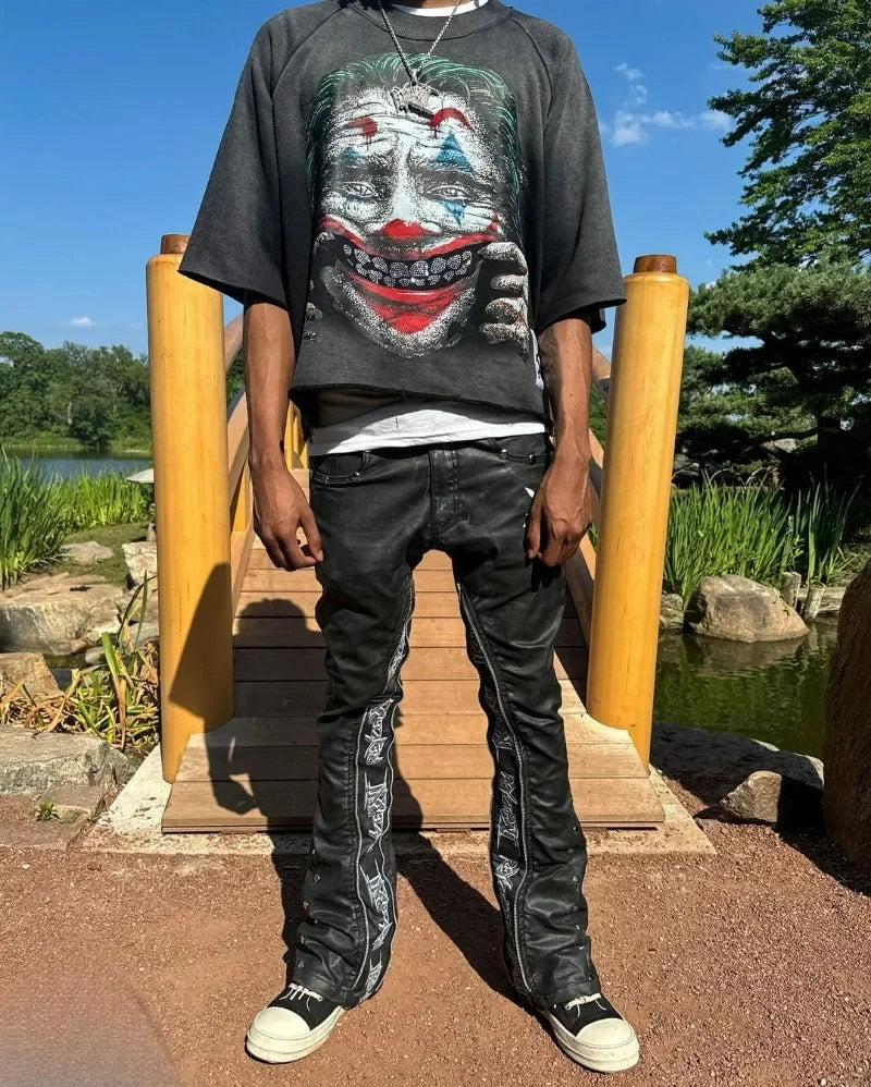 Sadcore Aesthetic print tee – European And American New High Street Fashion Brand Short Sl