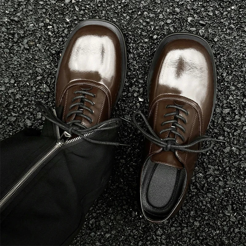 Commute Business Casual Derby Shoes Men Women Streetwear Fashion Hip Hop PU Leather Shoes Couple Shoe