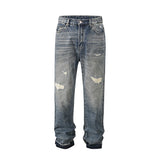 frayed hole distreesed big hole baggy jeans for men and women pantalones hombre streetwear y2k casual denim trousers oversized unique jeans style 5902