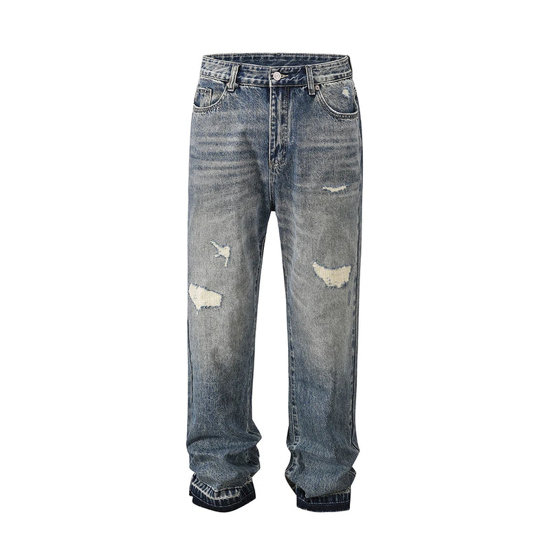 frayed hole distreesed big hole baggy jeans for men and women pantalones hombre streetwear y2k casual denim trousers oversized unique jeans style 5902
