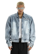 Wide Shoulder Harajuku Denim Jacket Coat Mens Fashion Hip Hop Distressed Washed Jeans Outerwear Casual Streetwear Jackets blu - variant style 33aa69 for streetwear fashion