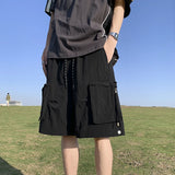 summer casual purple cargo shorts men high street drawstring pocket baggy short sweatpants y2k hip hop bermudas homme shorts streetwear sweatpants