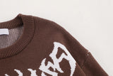 rainbowtouches men sweaters high street letter graffiti holes trendy pullover vintage loose knitted sweater spring and autumn - Y2K grunge street style, urban fashion pullover, graphic printed hoodie for men and women