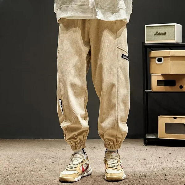 autumn spring men corduroy pants casual jogging sweatpants hip hop fashion streetwear joggers trousers y2k baggy pantalones relaxed fit joggers
