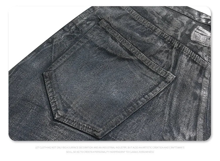 Autumn/winter 2024 loose wash jeans with silver coating