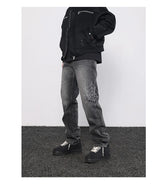 mens hip hop streetwear denim pants cobweb embroidery denim pants 2023 harajuku zipper cotton joggers jeans trousers harem pants unique joggers style 1932