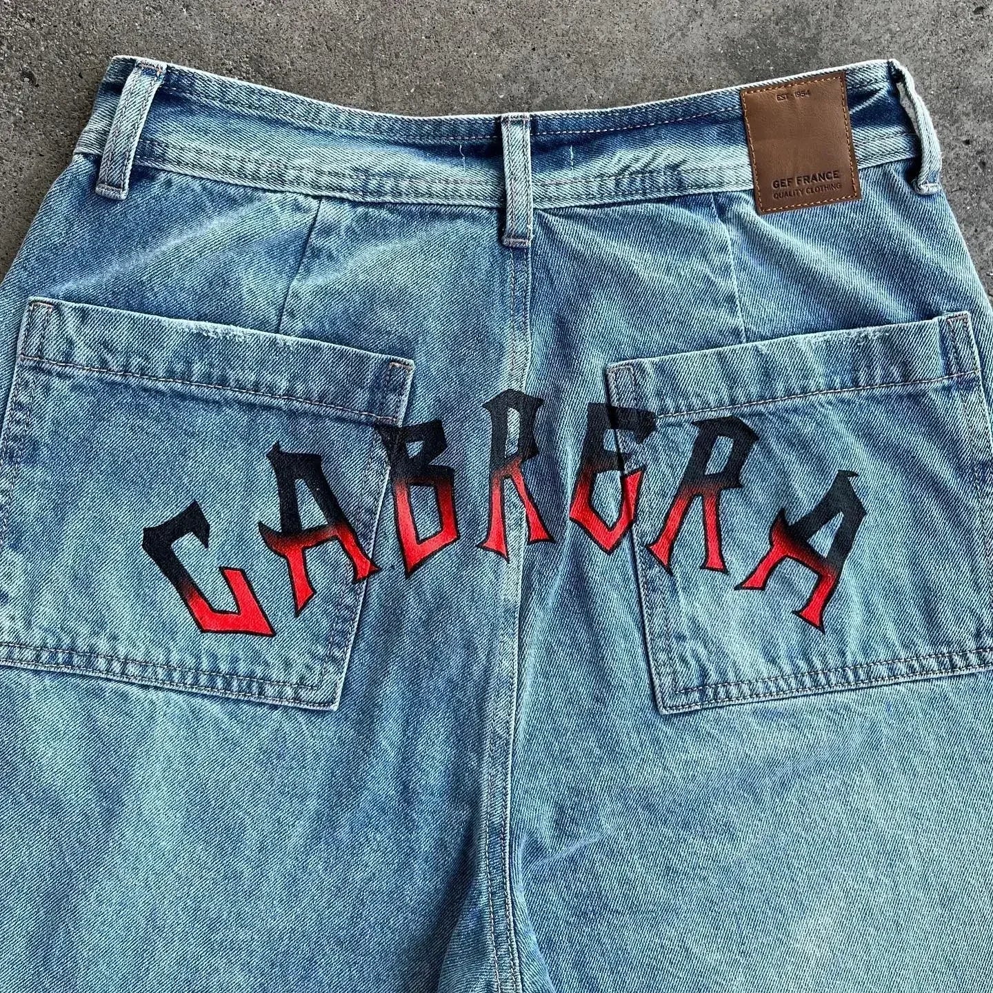harajuku high street y2k baggy jeans punk popular print wide leg denim pants jeans streetwear trouser men clothing unique jeans style 2176