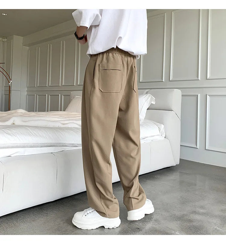 2023 summer new fashion straight trousers mens casual pants thin section wide leg pants boutique clothing simple style unique default style 3719