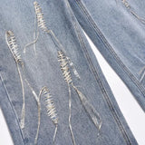 fashion loose streetwear denim jeans new casual wide legs straight jean pants hip hop tassel joggers baggy jeans men clothing unique joggers style 410