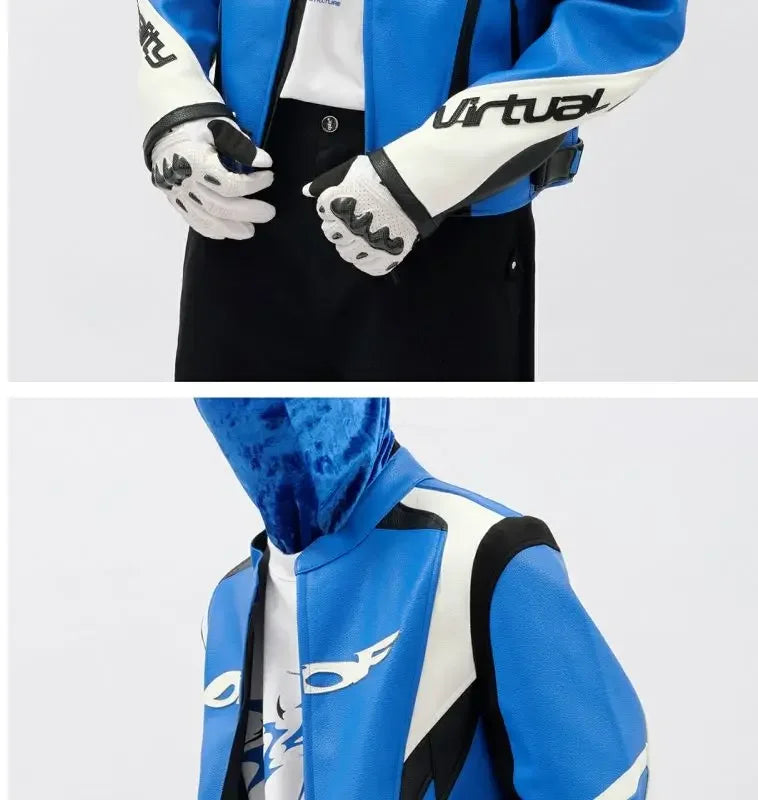 American Pioneer Motorcycle jackets Windproof Oversized Loose coat men winter Leather jacket Clip Racing Suit new men clothing